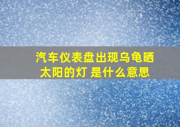 汽车仪表盘出现乌龟晒太阳的灯 是什么意思